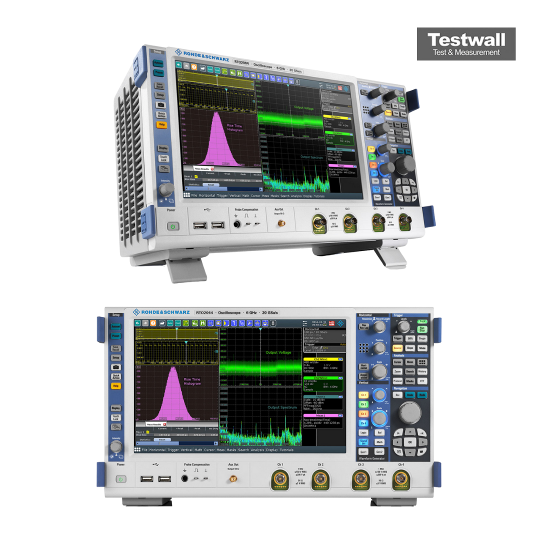 Rohde & Schwarz RTO2014 Digital oscilloscope, 4 channels, 1GHz bandwidth, sampling rate 10GSa/s per channel, sampling memory 50MSa per channel