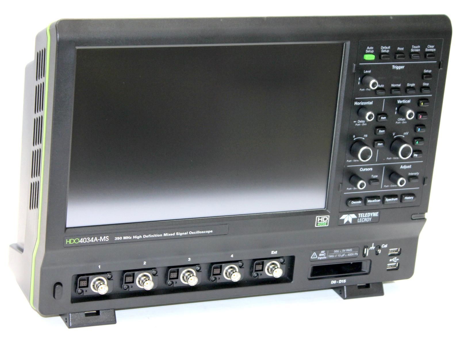 Teledyne LeCroy HDO4034A-MS 350 MHz,4+16Ch,12-bit,10 GS/s,12.5 Mpts/Ch HD Mixed-Signal Oscilloscope w/12.1" WXGA Color Display